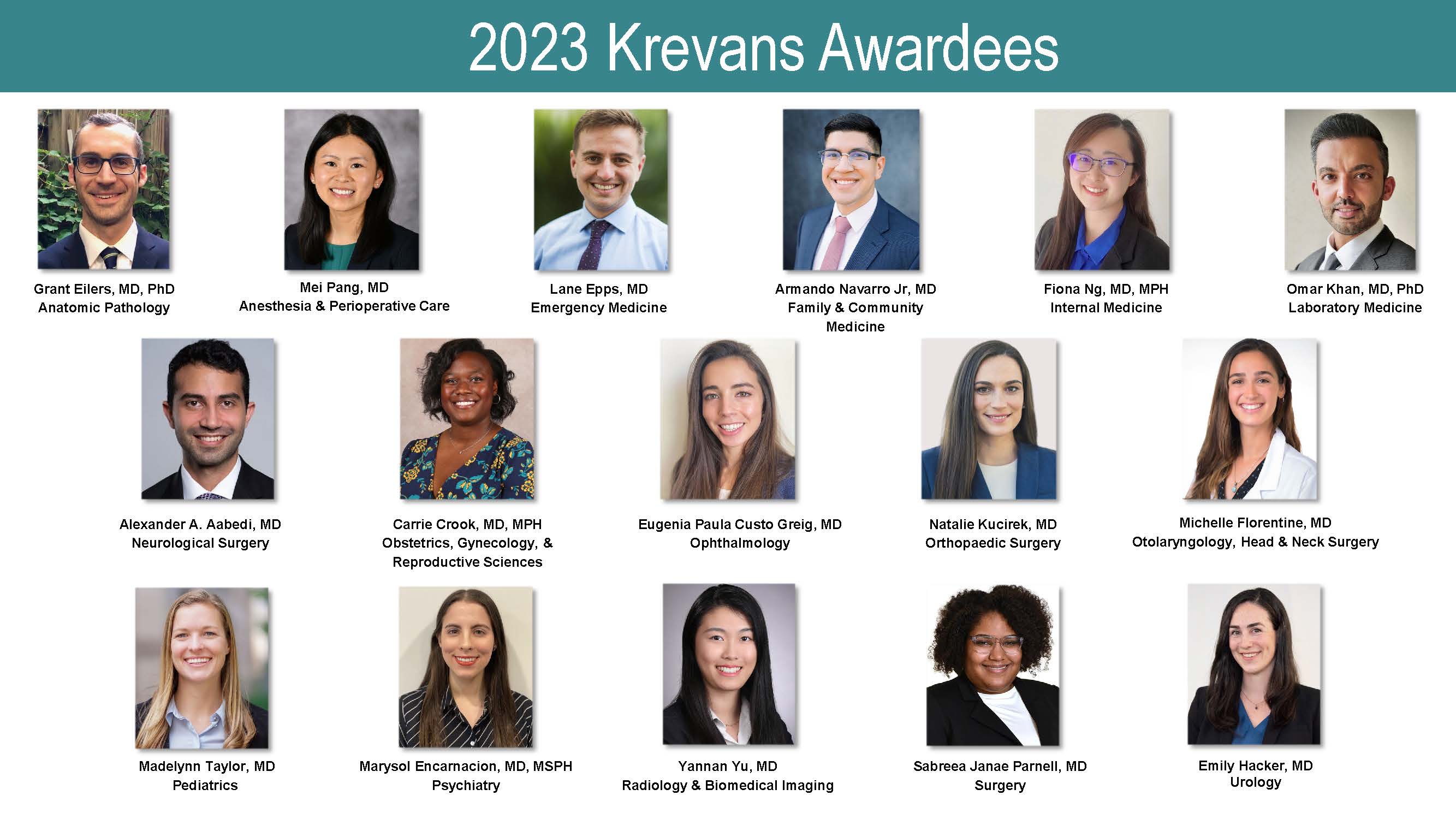 2023 Krevans Award Recipients